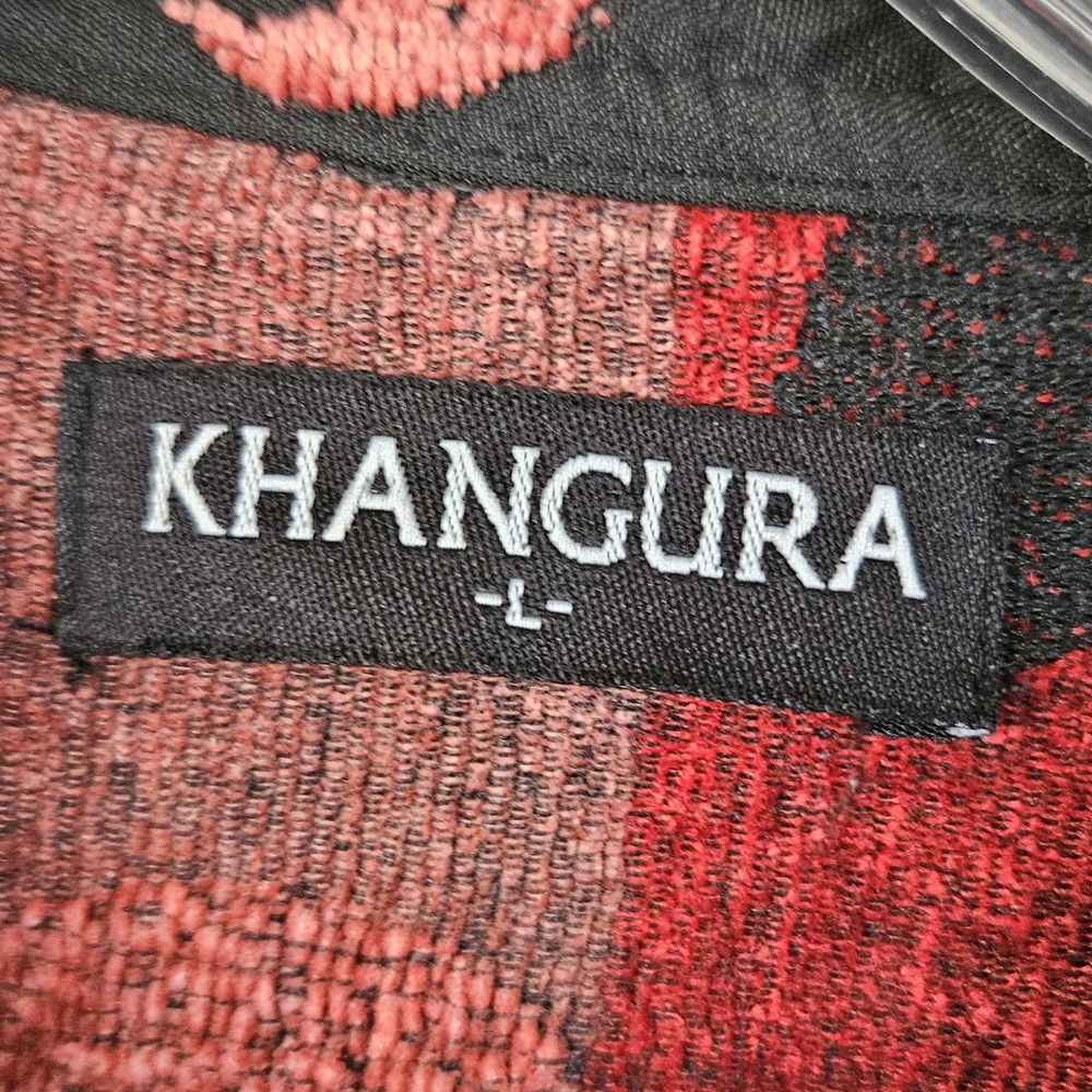 Khangura red and black button jacket size large - Picture 9 of 11